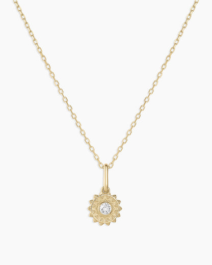 Sun Birthstone Charm Necklace