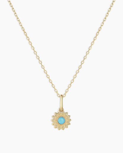 Sun Birthstone Charm Necklace