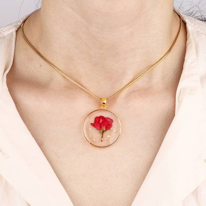 Pressed Birth Flower Necklace