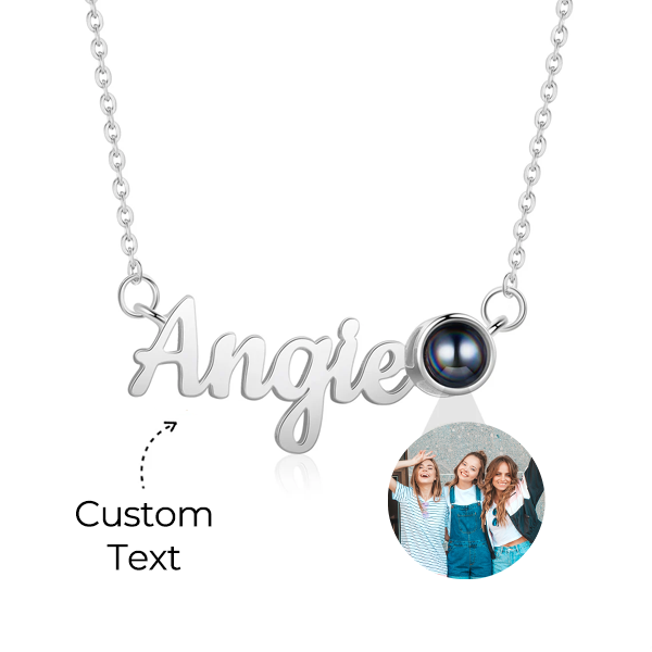 Personalized Name Necklace with Photo Inside