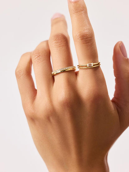 Gold Band Ring - Celine Double