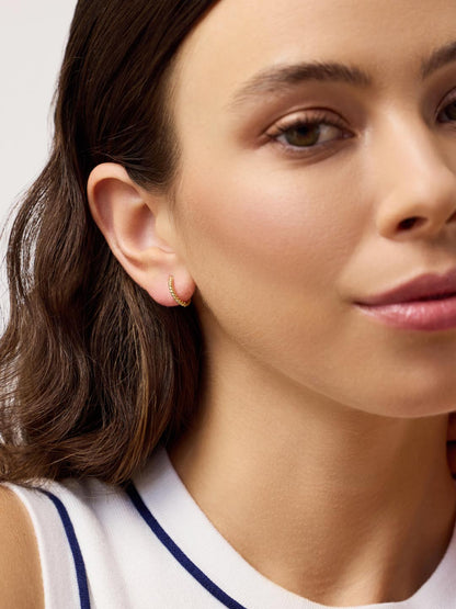 Gold Huggie Earrings - Twist Huggie Hoops