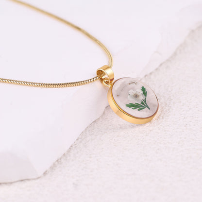 Pressed Birth Flower Necklace