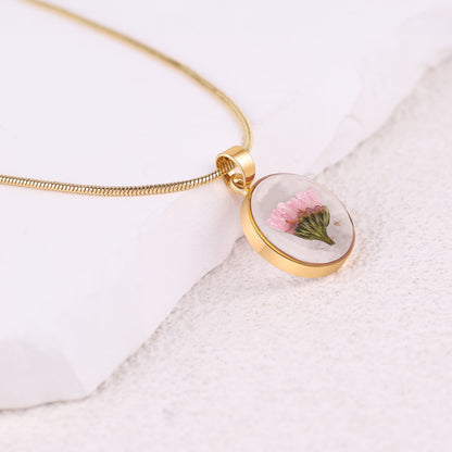 Pressed Birth Flower Necklace