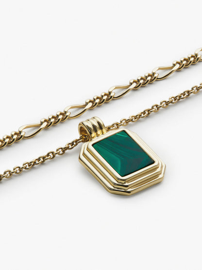 Layered Necklace Set - Temple Green