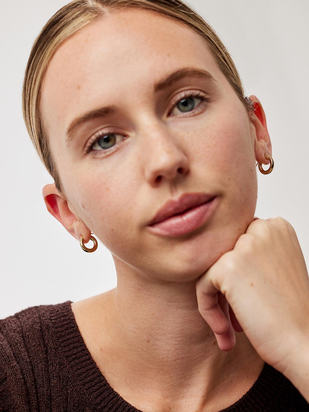 Chunky Gold Hoop Earrings - Gold Classic Hoops Mini