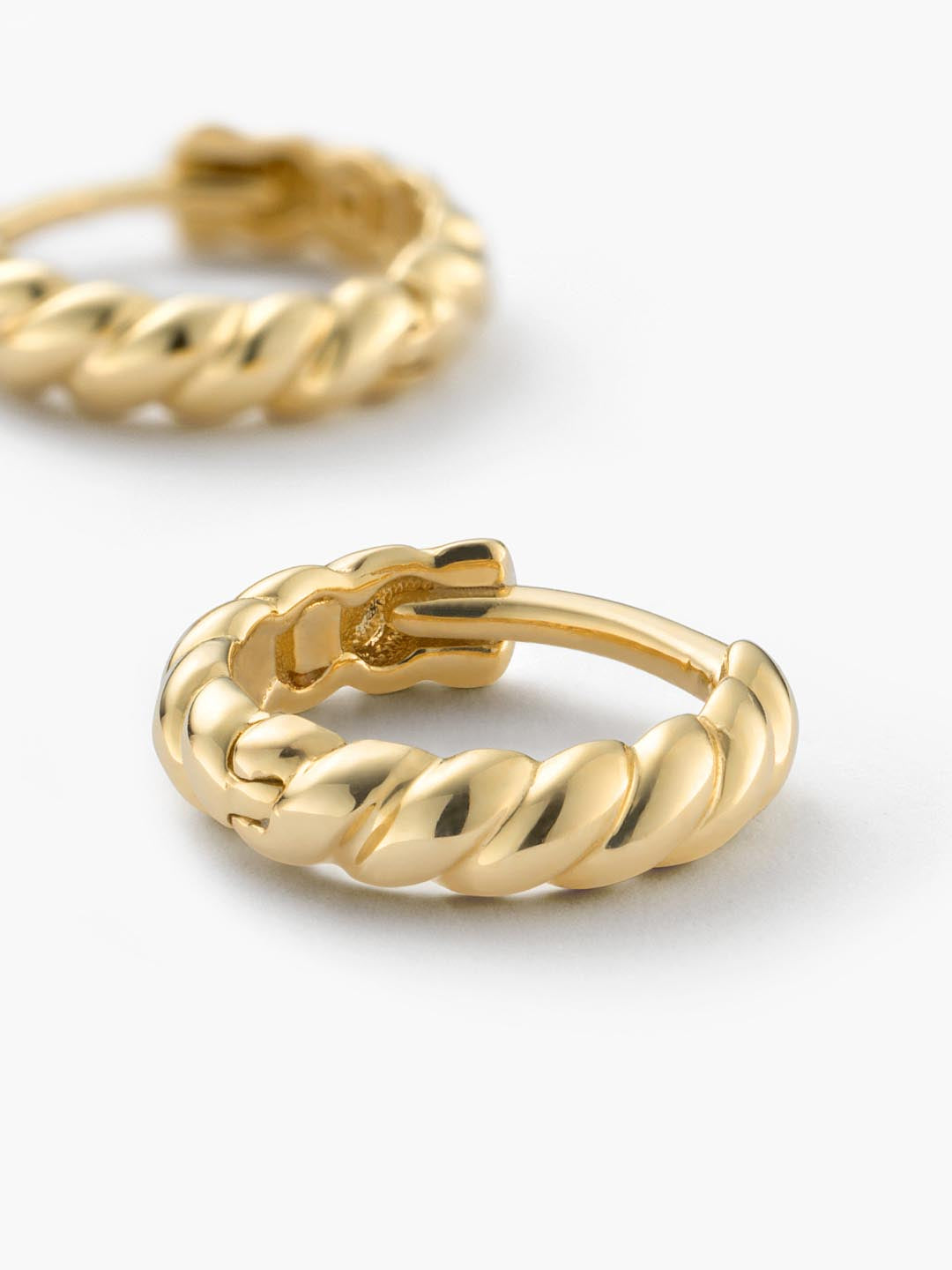 Twisted Hoop Earrings - Gold Twist Hoops