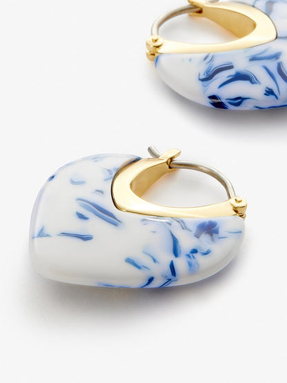 Statement Earrings - Spencer Marble Blue