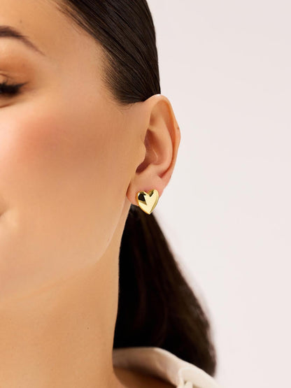 Heart Earrings - Vivian Gold