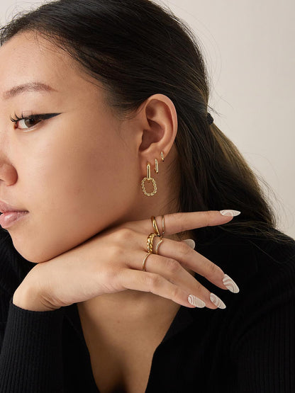 Gold Hoop Earrings - Rox Mini