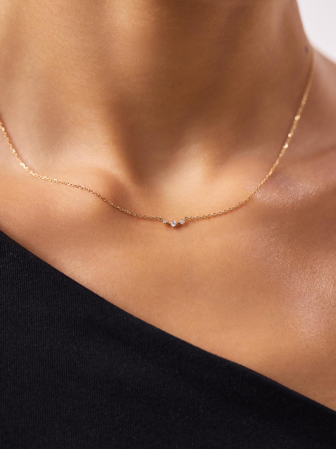 Diamond Necklace - Triple Diamond Necklace