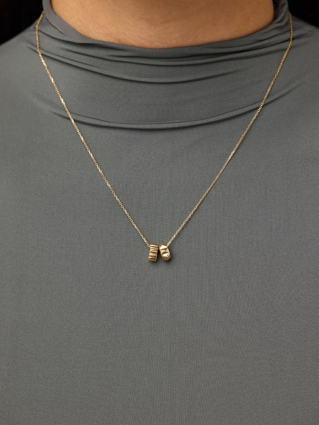 Gold Pendant Necklace - Asteroid Necklace