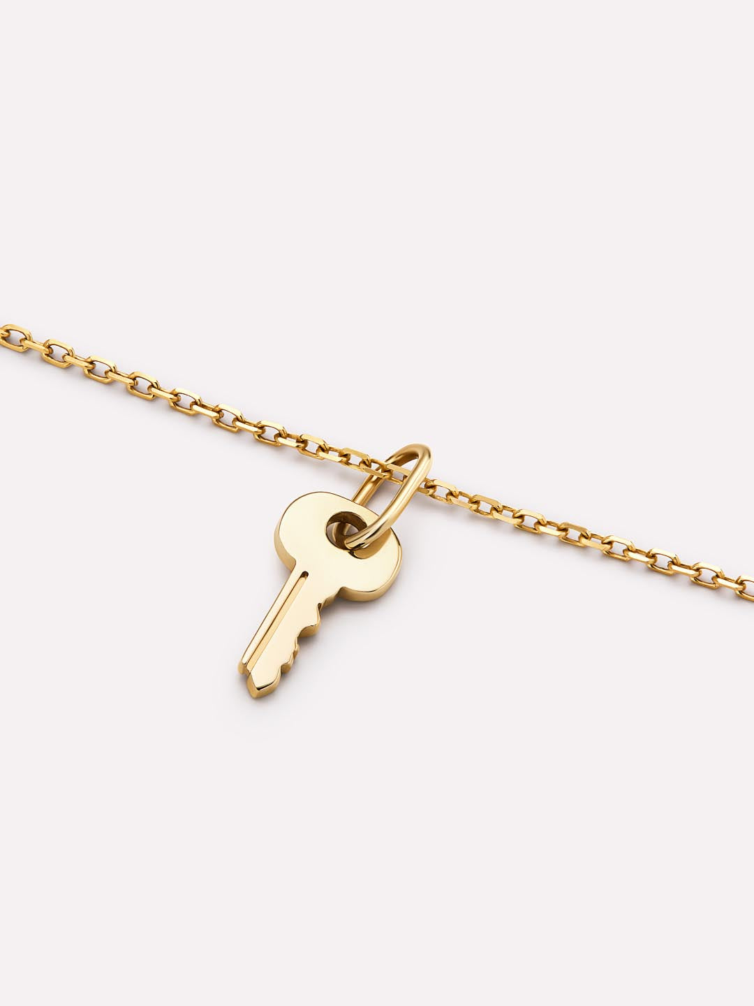 Gold Pendant Necklace - Key Charm Necklace