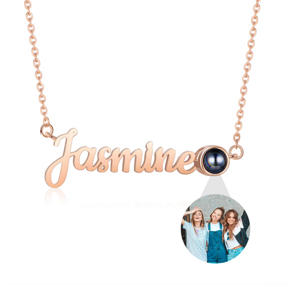 Personalized Name Necklace with Photo Inside