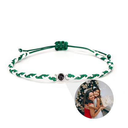 Custom Christmas Gift 2 Color Photo Projection Braided Bracelet