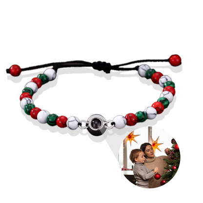 Custom Round Pendant Colorful Beads Bracelet Special Christmas Gift