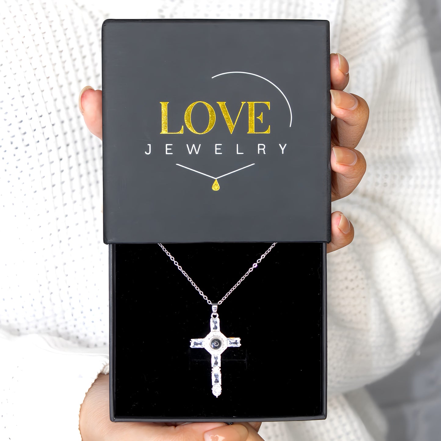 Diamond Cross Projection Necklace