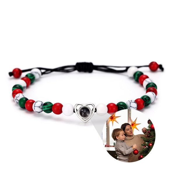 Personalized Heart Pendant Colorful Beads Bracelet Special Christmas Gift