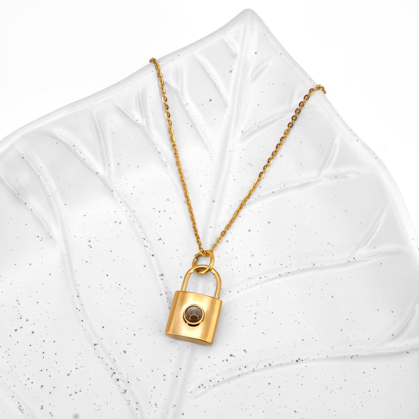 Padlock Pendant Projection Necklace