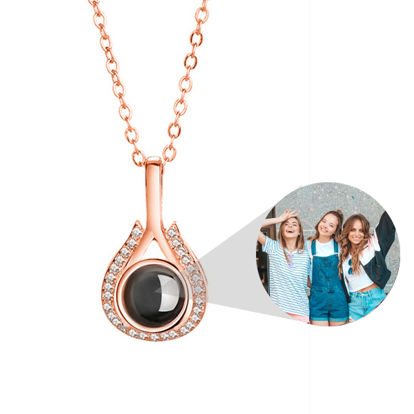 Personalized Teardrop-Shaped Photo Necklace For Her