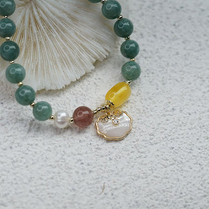 Jade Sea shell Ruyi Lock Luck Bracelet