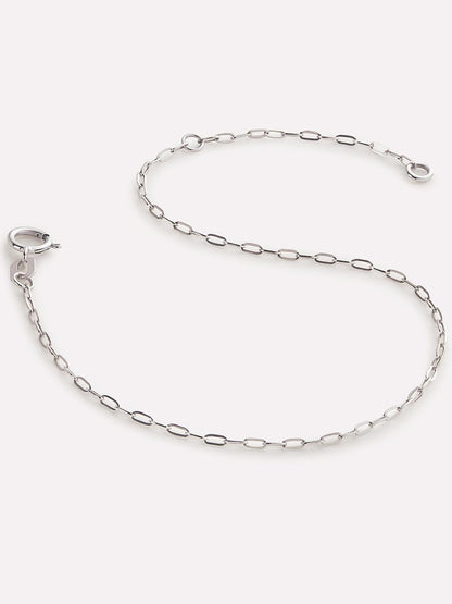 White Gold Bracelet - White Gold Paperclip Bracelet