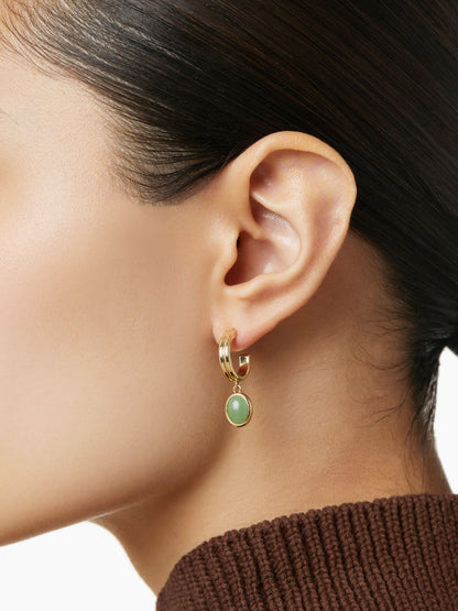 Gemstone Hoop Earrings - Dobby