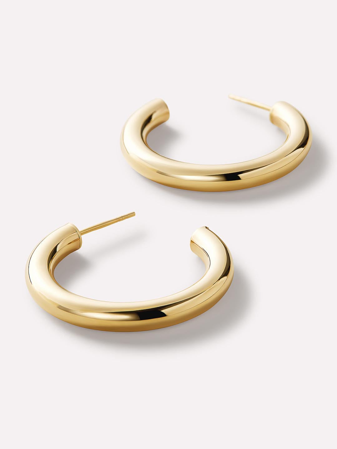 Chunky Gold Hoop Earrings - Gold Bold C-Hoops Large