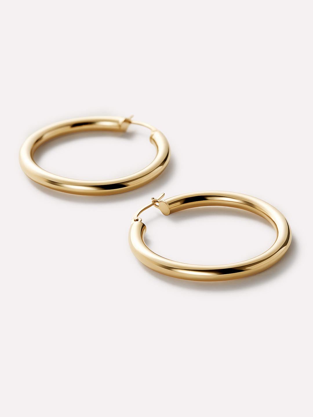 Chunky Gold Hoop Earrings - Gold Classic Hoops Large