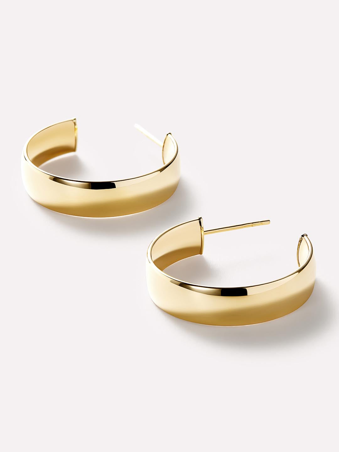 Gold Huggie Hoop Earrings - Gold Bold Hoops Medium