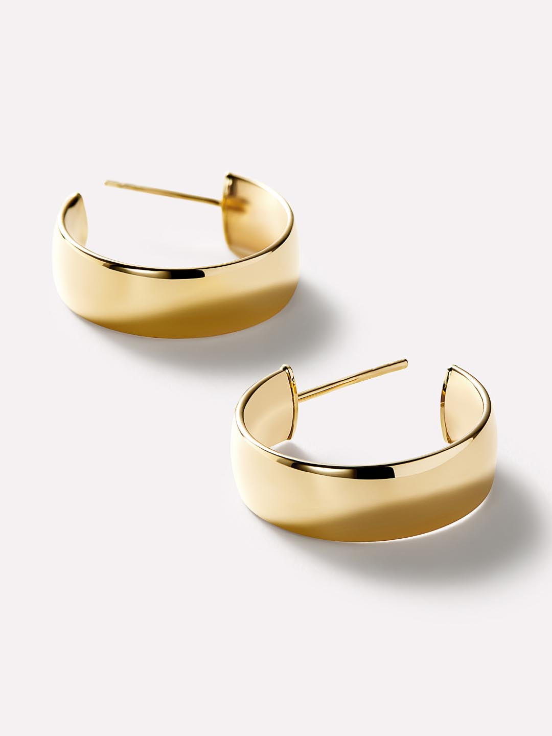 Gold Huggie Hoop Earrings - Gold Bold Hoops Small