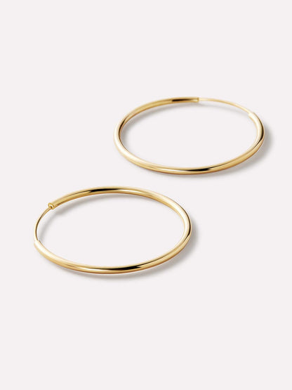 Small Gold Hoop Earrings - Gold Slim Hoops Large