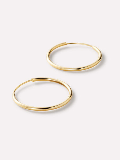 Small Gold Hoop Earrings - Gold Slim Hoops Medium