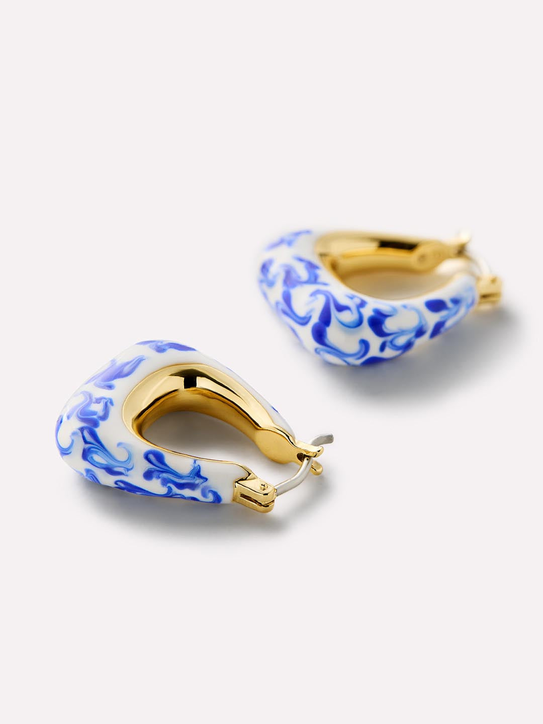 Statement Earrings - Dakota Marble Blue