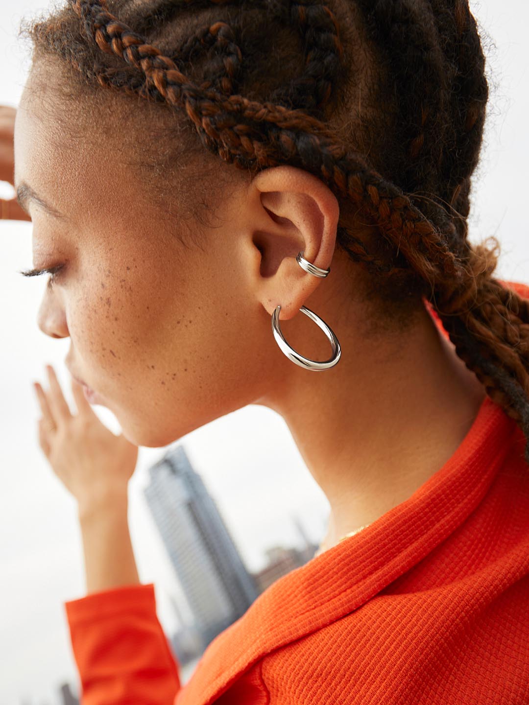 Silver Hoop Earrings - Cuidado Silver