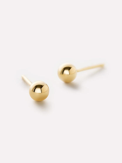 Gold Stud Earrings - Gold Small Ball Studs