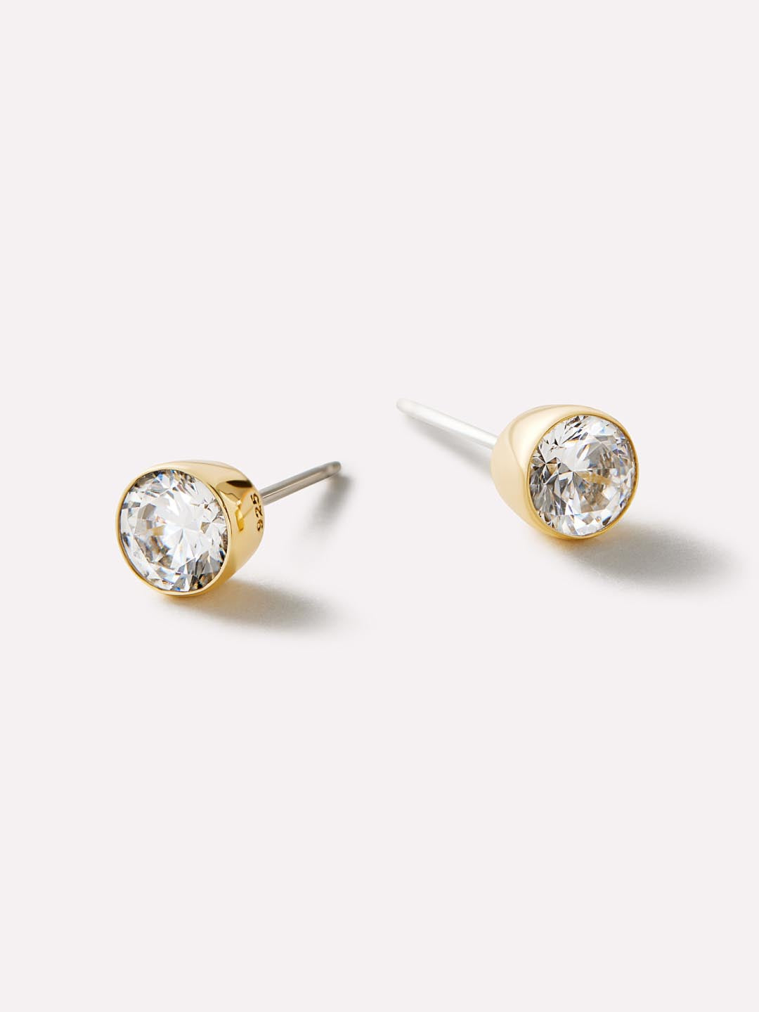 Gold Stud Earrings - Invisible Set Studs Medium