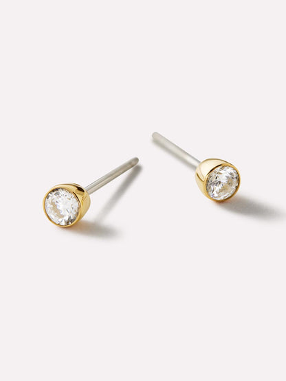 Gold Stud Earrings - Invisible Set Studs Small