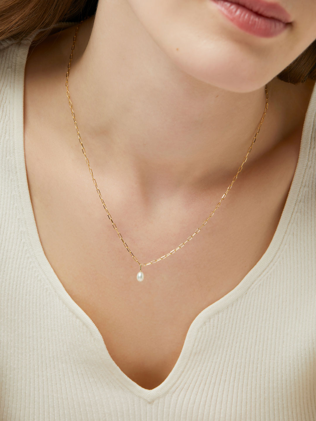 Gold Paperclip Chain Necklace - Gold Paperclip Necklace