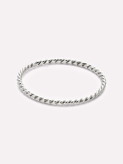 White Gold Ring - White Gold Twist Ring