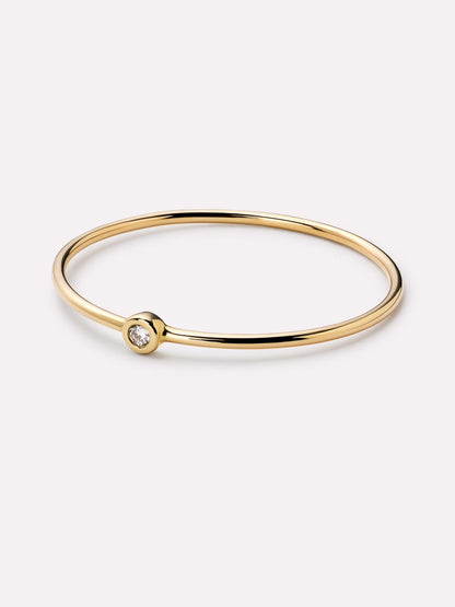 Gold Band Ring - Mini Diamond Ring