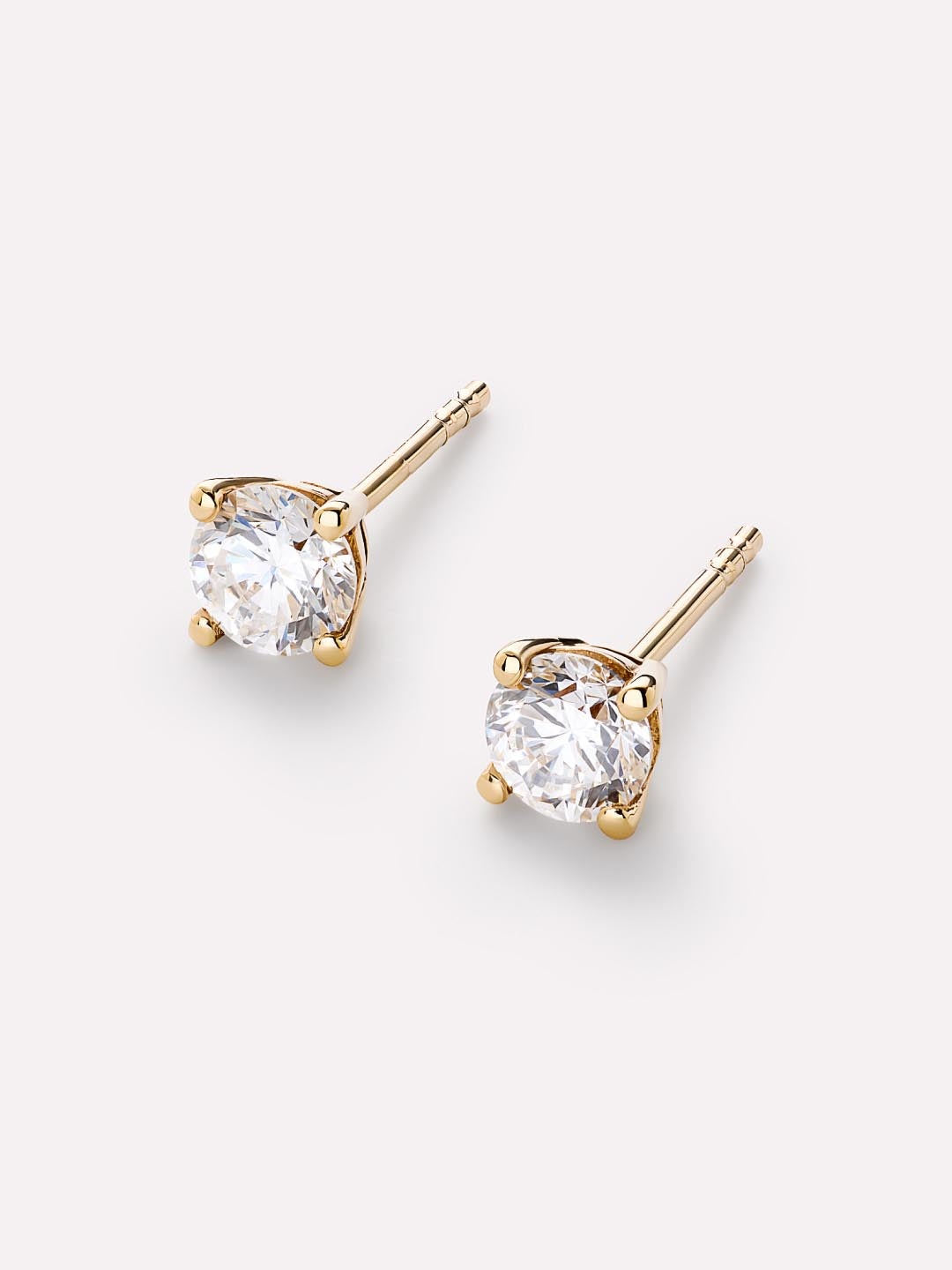 Lab Grown Diamond Earrings - Gold Medium Diamond Studs