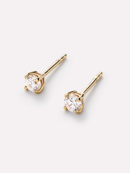 Lab Grown Diamond Earrings - Gold Small Diamond Studs