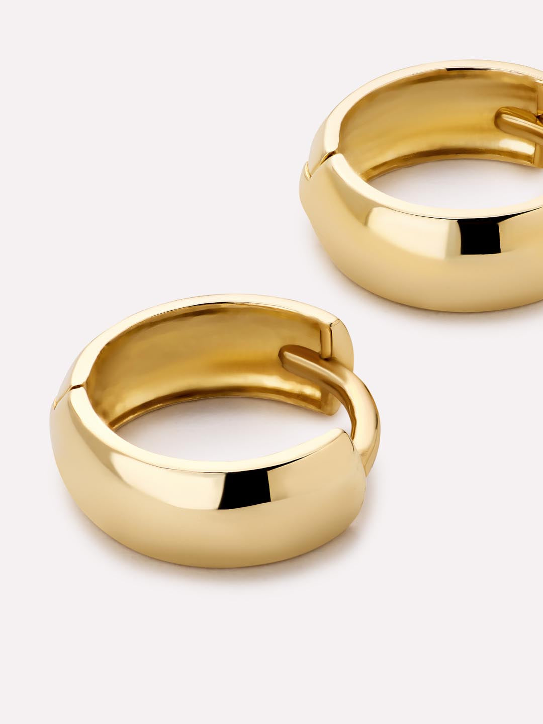 Solid Yellow Gold - Gold Bold Huggie Hoops