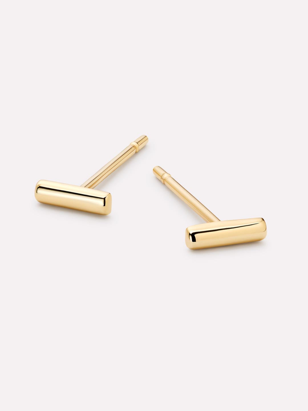 Gold Stud Earrings - Bar Studs