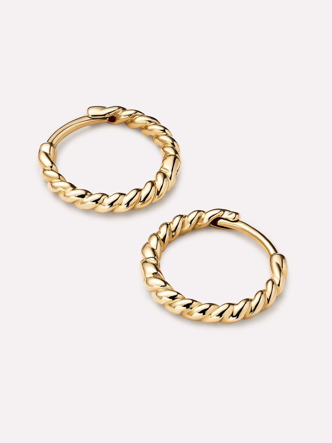 Solid Yellow Gold - Gold Slim Twist Hoops