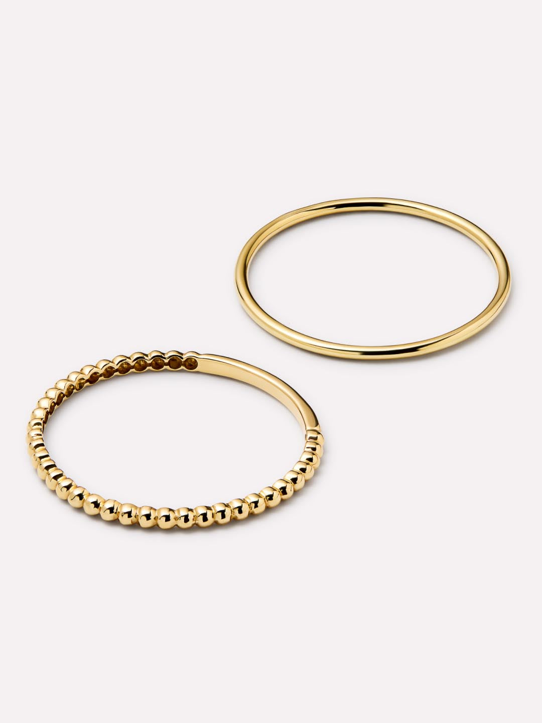 Gold Band Ring - Gold Bead Ring Set