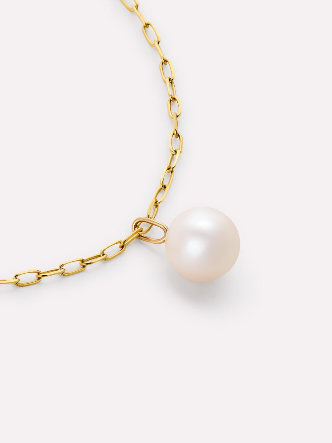 Gold Pendant - Gold Round Pearl Necklace