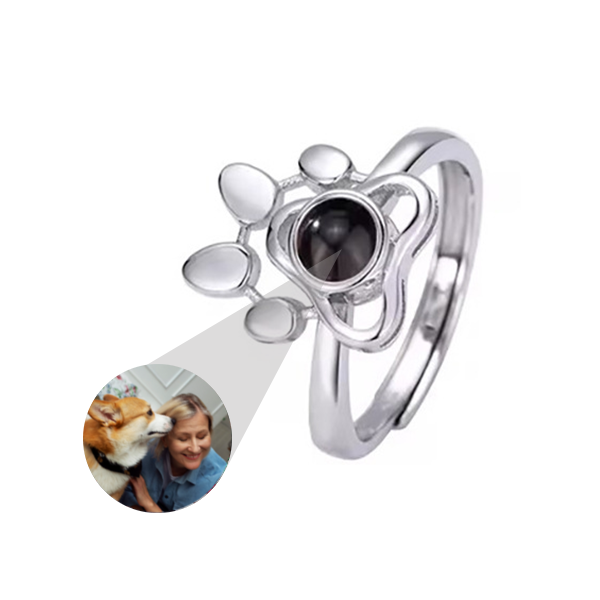 Adjustable Paw Photo Ring