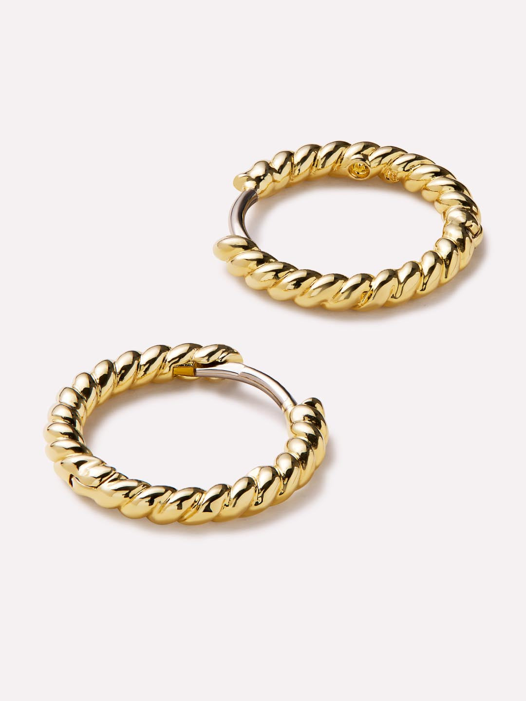 Gold Huggie Earrings - Twist Huggie Hoops